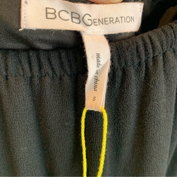 BCBGeneration NWOT Black Peasant Boho Dress Lace Panels Women's sz  S - Picture 8 of 12